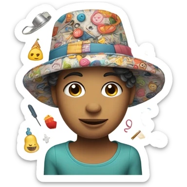 Doodle hat sticker
