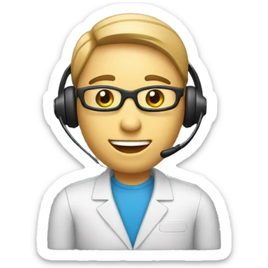 telemarketing attendant with a computer sticker