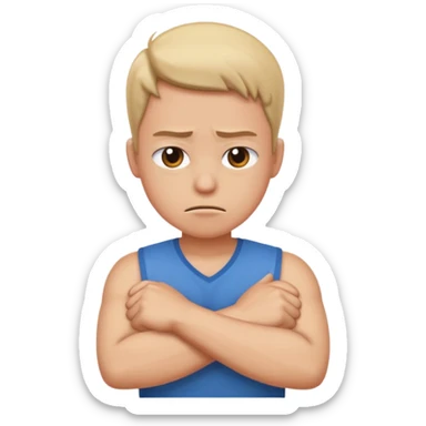 frustrated with arms crossed sticker