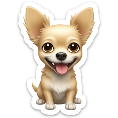 Chihuahua beige furry smile sticker