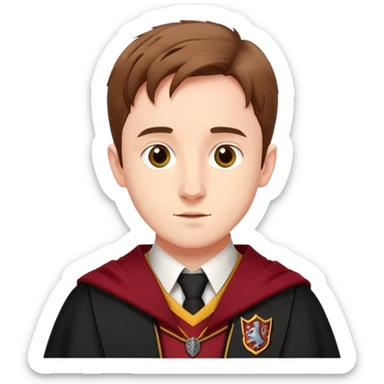 sean biggerstaff is Oliver Wood  in harry potter, wear hogwarts gryfindor uniform sticker