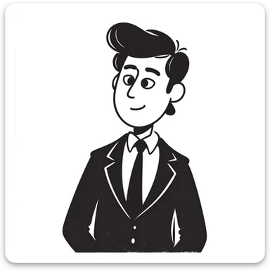 Political leader figure in suit with serious expression sticker