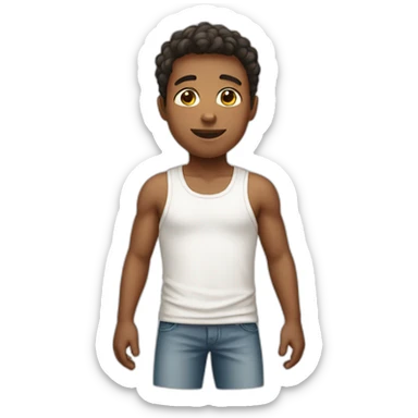 boy in undershirt sticker