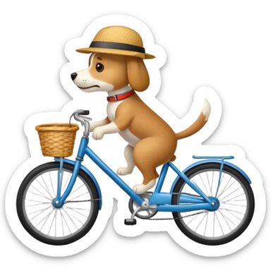 Dog driving bicycle  sticker
