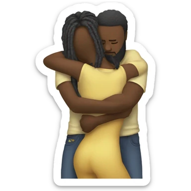 Neo soul dread head couple hugging body sticker