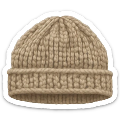 Beige knitted wool cap piece of clothing sticker