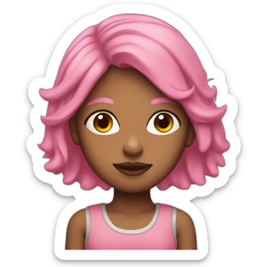 a girl, woke, pink hair, activist, flat, emoji sticker