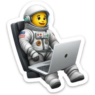 programmer cosmonaut laptop sticker