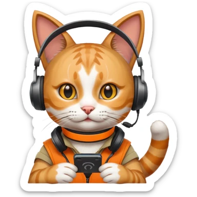 A cat playing fortnite sticker