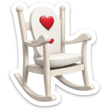 rocki rocking chair with a heart-shaped hole in the headboard rocking chair with a heart-shaped hole in the headboard  sticker