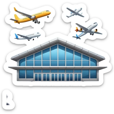 airport building , planes sticker