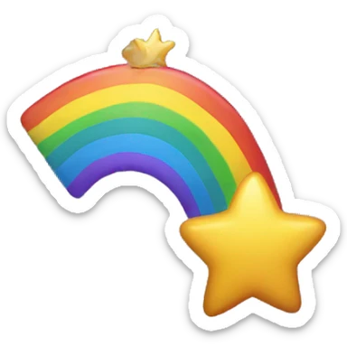 Shooting star rainbow sticker