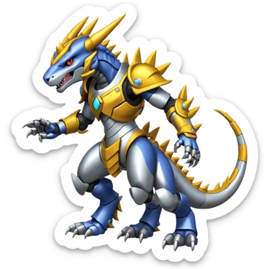  Cool Edgy Shiny Greymon-Vernid-Weregarurumon full body sticker