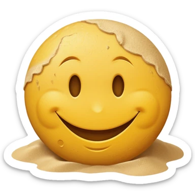 A smiley face getting sendy sticker