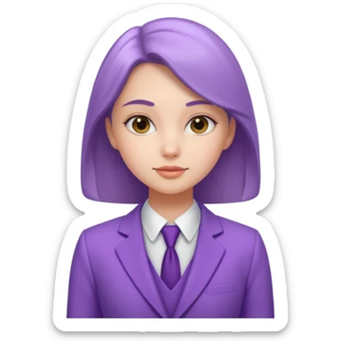 lavender-purple girl's Suit, smooth rounded neckline, simple design, glossy surface, plain background. sticker