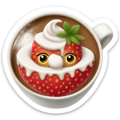 Strawberry coffee sticker