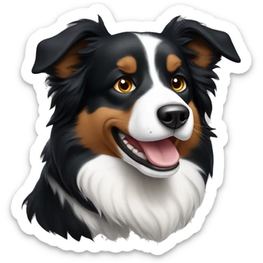 border collie con la mitad de la cara negra sticker