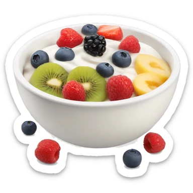 Yogurt bowl with fruit toppings  sticker