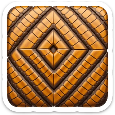 brown snake skin print in diamond shape sticker