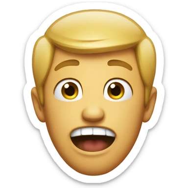 Cringing emoji sticker