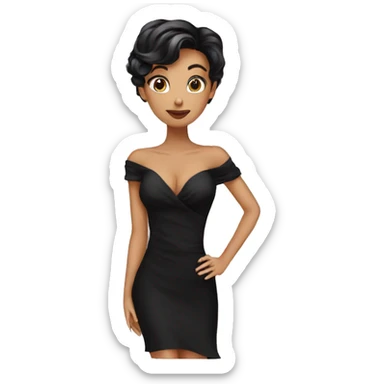 black dress pokerface sticker