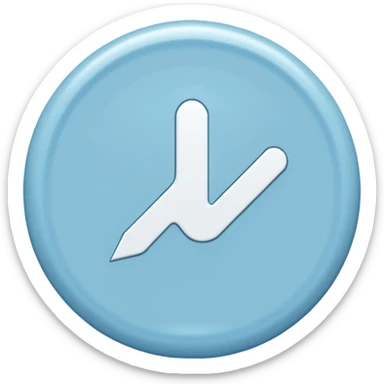 Light blue circle with white tick in the middle sticker