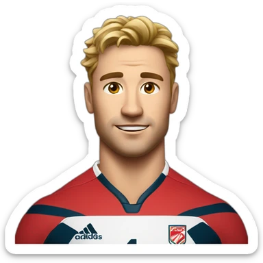 handsome rugby player with a ASM jersey sticker