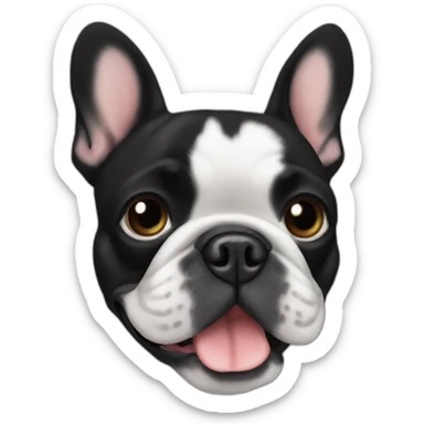 black french bulldog named Luffy sticker
