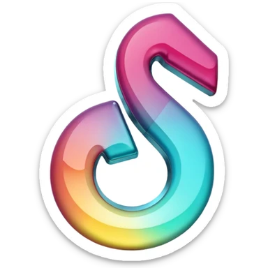 tiktok logo thats glowing transparent background but make it shiny glow sticker
