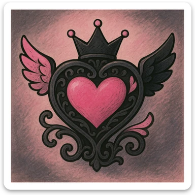 BLACKPINK-inspired object, black and pink colors, whimsical and detailed animation-inspired look, Ghibli style sticker