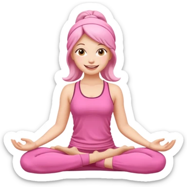 yoga girl /wearing pink cloth sticker