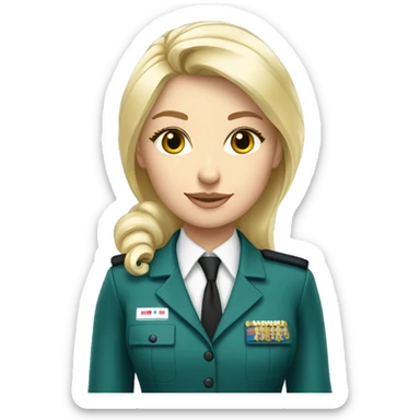 Blond Russian Tiffany sales professional in uniform sticker