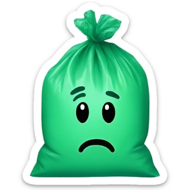green plastic bag sticker