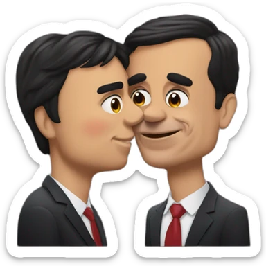 Pedro Sánchez kiss Puigdemont sticker