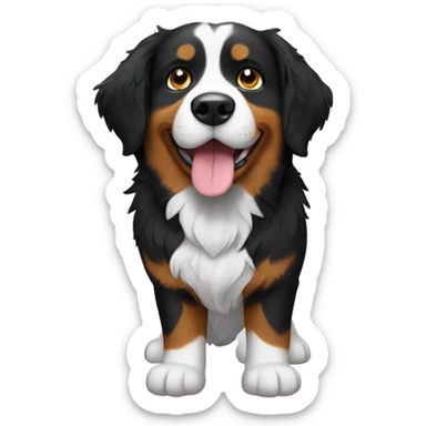 Emoji of a very cute Bernese mountain dog and the text “TY” in the top corner sticker
