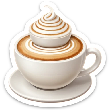 Cappuccino in big white cup without a face on it sticker