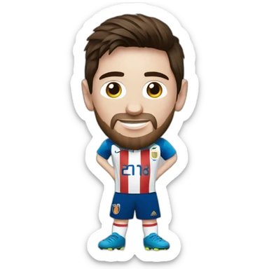Lionel Messi with world cup sticker