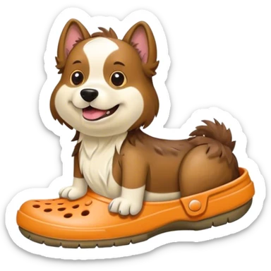 Dog with crocs sticker