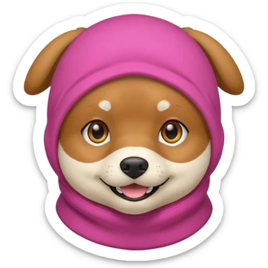 Dog in Pink balaklava sticker