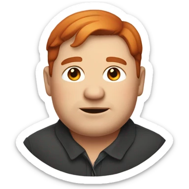 A slightly chubby middle aged man with short red hair parted in the middle sticker