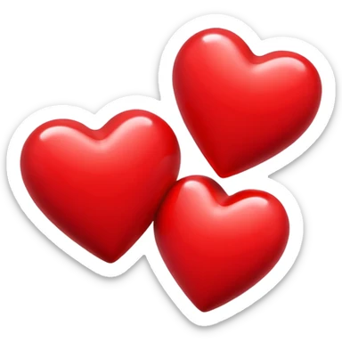 Triple red hearts sticker