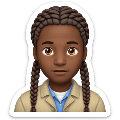 Hazme un emoji de un hombre negro con trenzas sticker