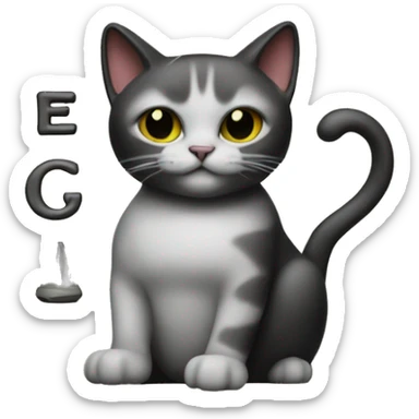 cat's pawn with  ET letters sticker