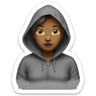 A girl with a hoodie on sticker