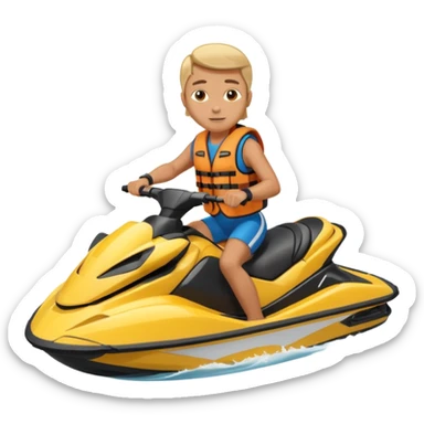 riding a jet skis sticker