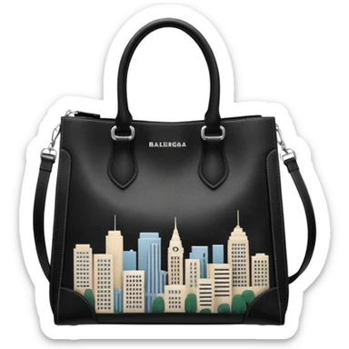 city tote bag from Balenciaga black vintage leather sticker