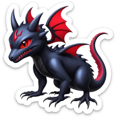 Shiny Epic Badass Gothic Noibat-Salandit-Nargacuga-Hybrid sticker