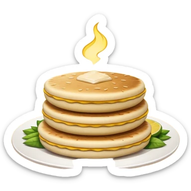 party table decorated all over with colombian arepas,  sticker