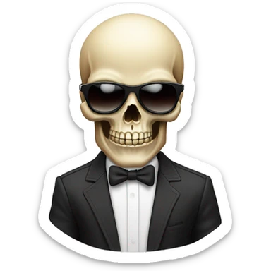 very cool skull with swagger  sticker