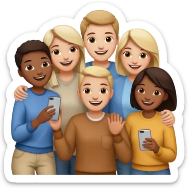 group of friends having fun together sticker